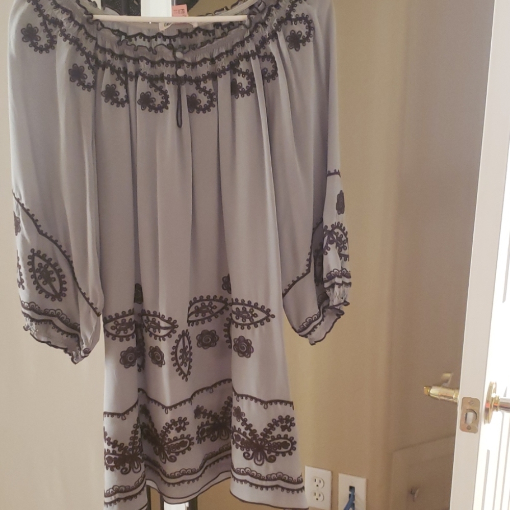 Blue tassel long sleeved gently used embroidered